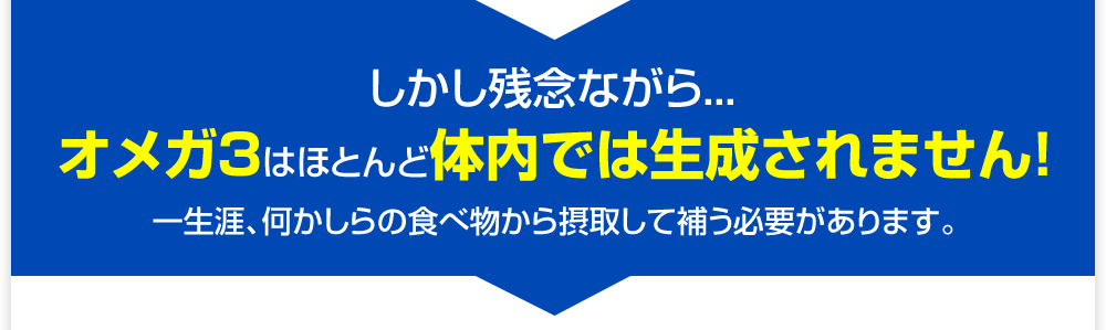 オメガ3はほとんど体内では生成されません！