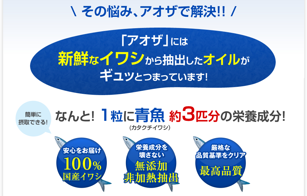 1粒に青魚 約3匹分の栄養成分！